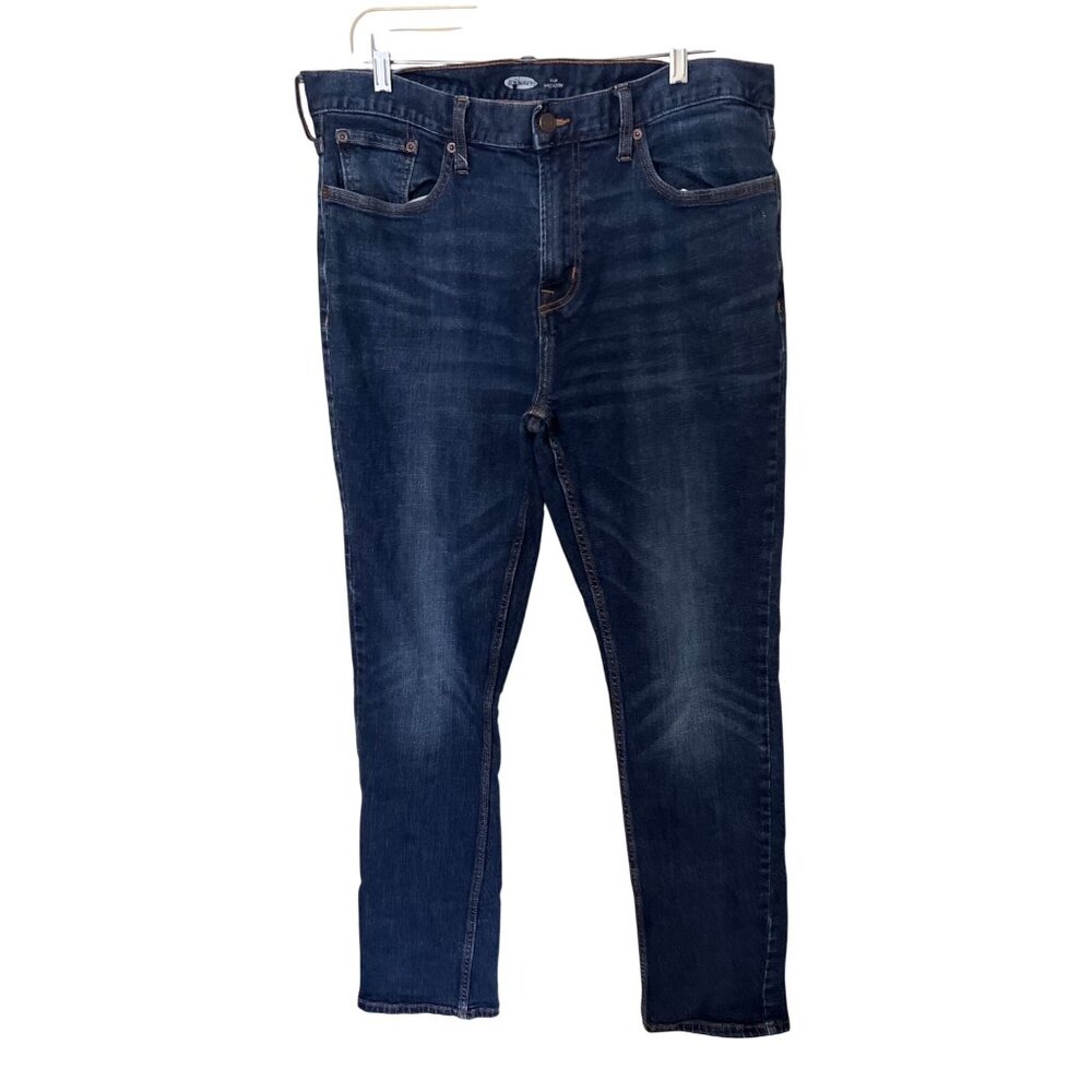 Old Navy Mens‎ Slim Built-In Flex Jeans 36X34 Dark Wash Denim